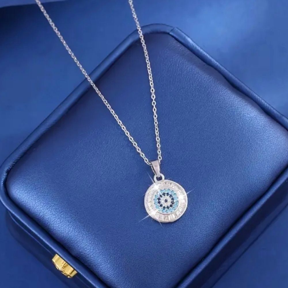 Round Evil Eye Diamond Necklace